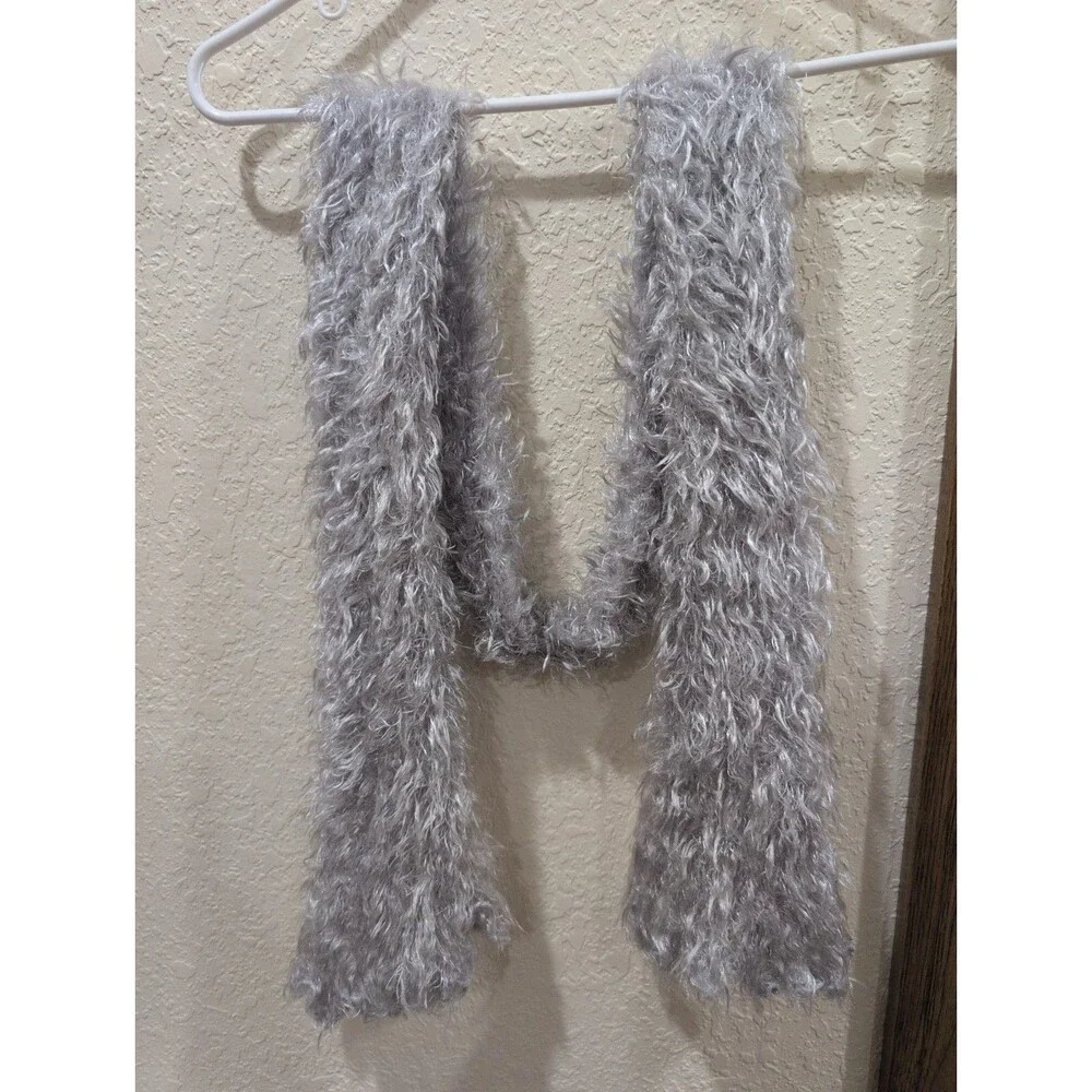 5 Fuzzy Eyelash Skinny Boa Scarf Scarves Black, Gold, White, Silver, Multi